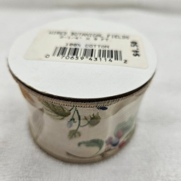 Longaberger Homestead Ribbon Botanical Fields Wired Ribbon 2 ¼”x9’ 100% Cotton - Picture 6 of 7